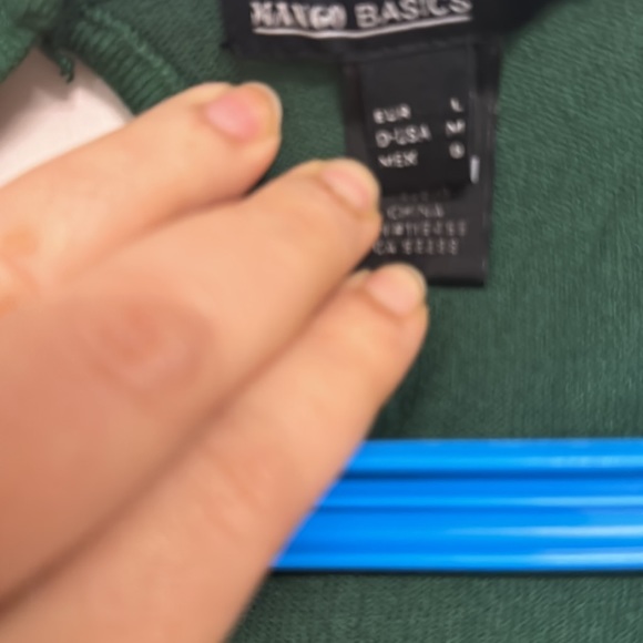 Mango sweater / jersey with stretch, U-neck and long sleeves in green! Size UK L - Picture 3 of 13